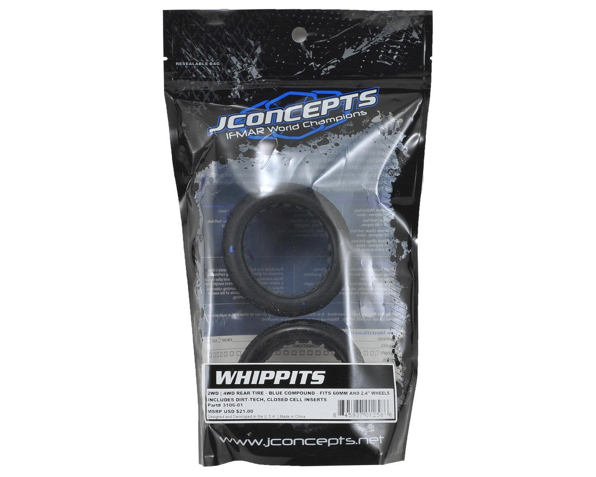 J-Concepts 3106-01 Rear Whippits Tires(2) 60mm Blue Compound: 1/10 Buggy