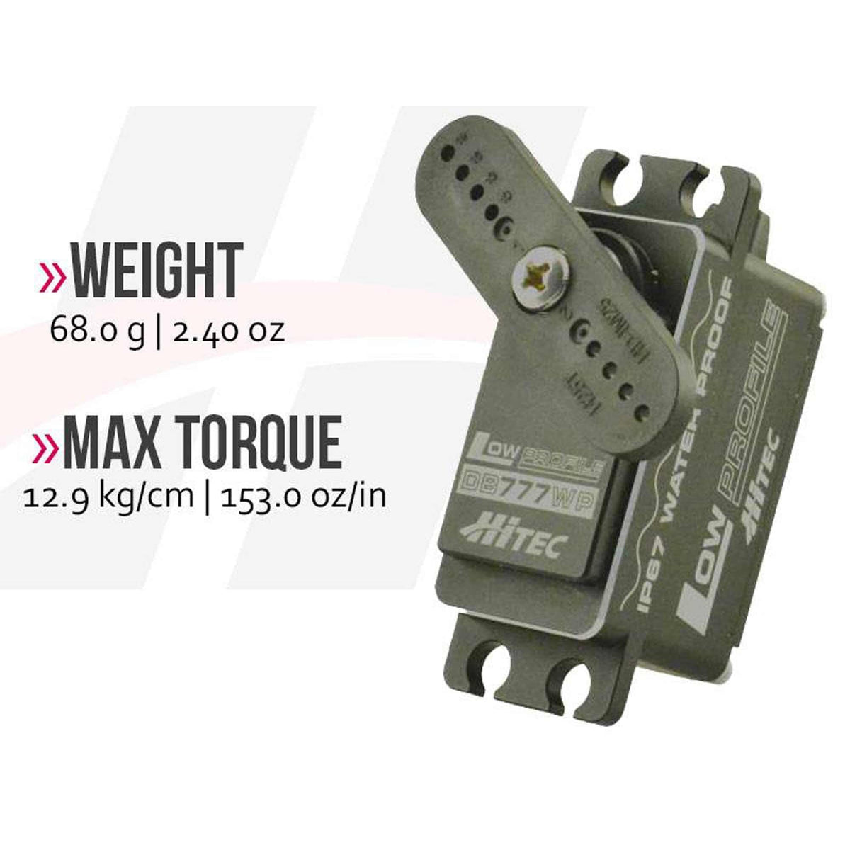 Hi-Tec 36778 32-Bit BL Low Profile Metal Case WP Servo DB777WP