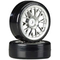 Tamiya 54021 Mtl-Pltd Mesh Whl w/Cmntd Sup Driftech Tires24mm