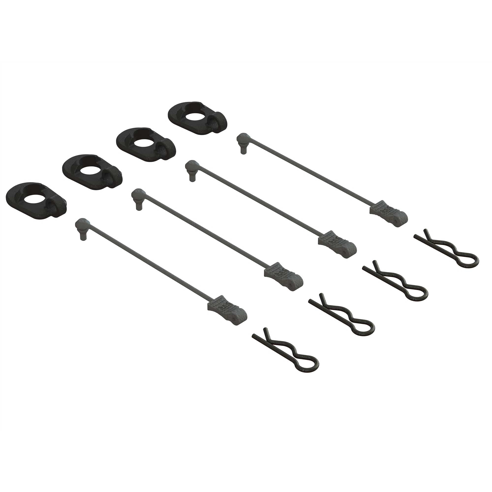 Arrma 390294 Body Clip Retainers 1/5 Scale (Black, 4)