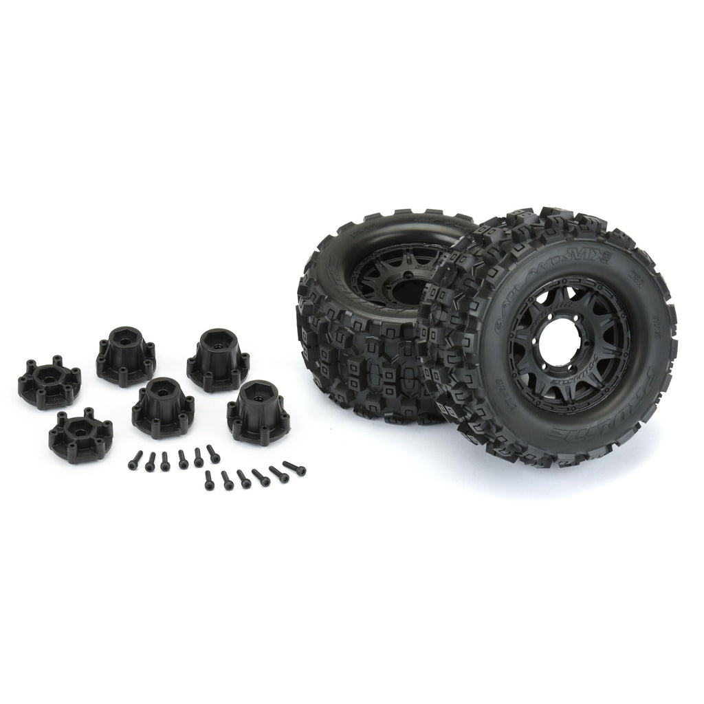 Pro-Line 1012510 Badlands MX28 2.8 All Terrain Tires, Mounted on Raid Black