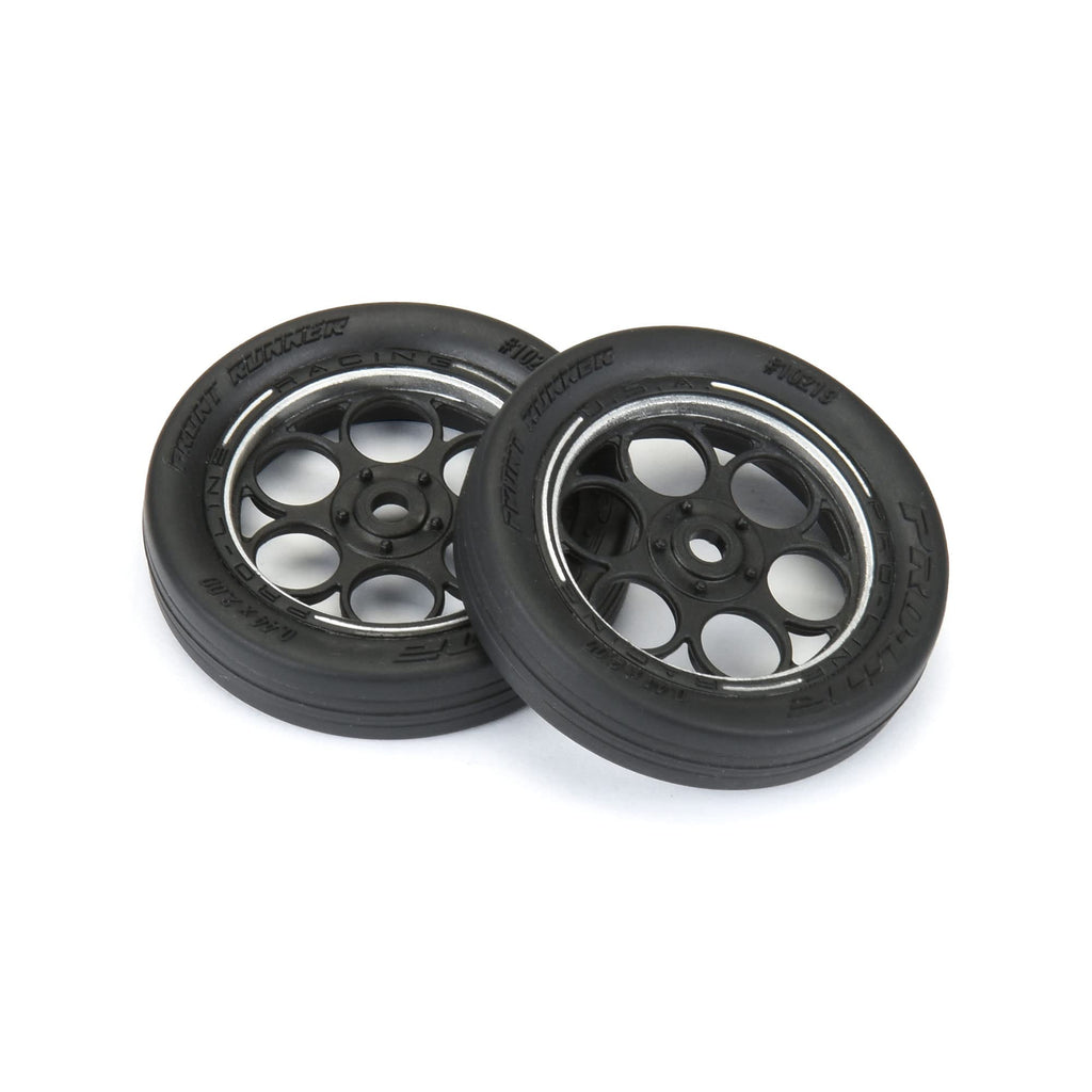 Pro-line Racing 1021910 1/16 Front Runner Front Tires MTD 8mm Black/Silver (2): Mini Drag