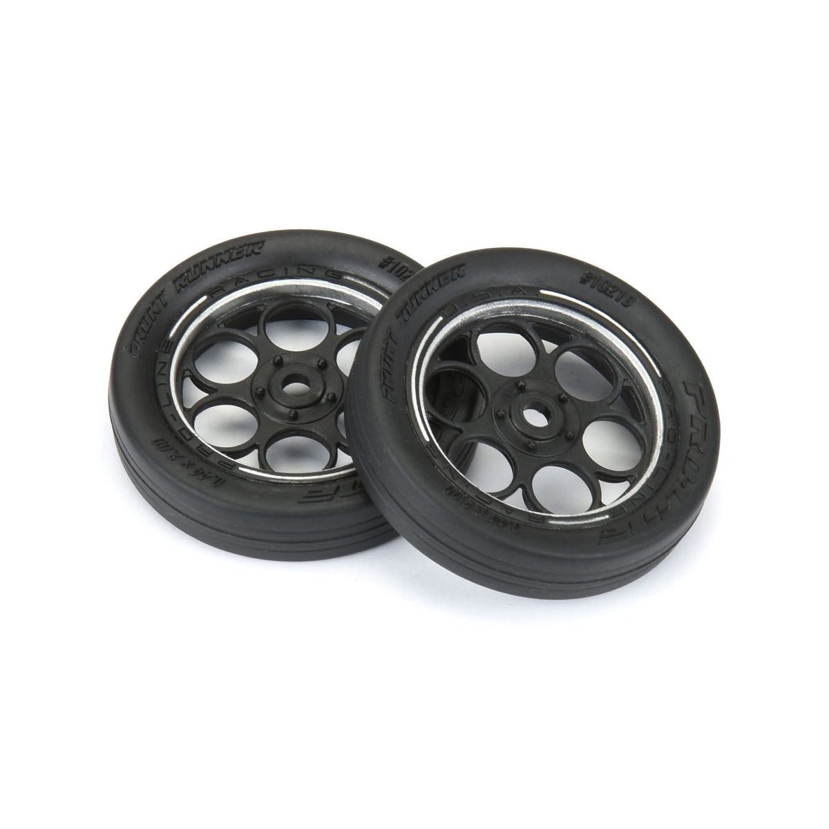 Pro-line Racing 1021910 1/16 Front Runner Front Tires MTD 8mm Black/Silver (2): Mini Drag
