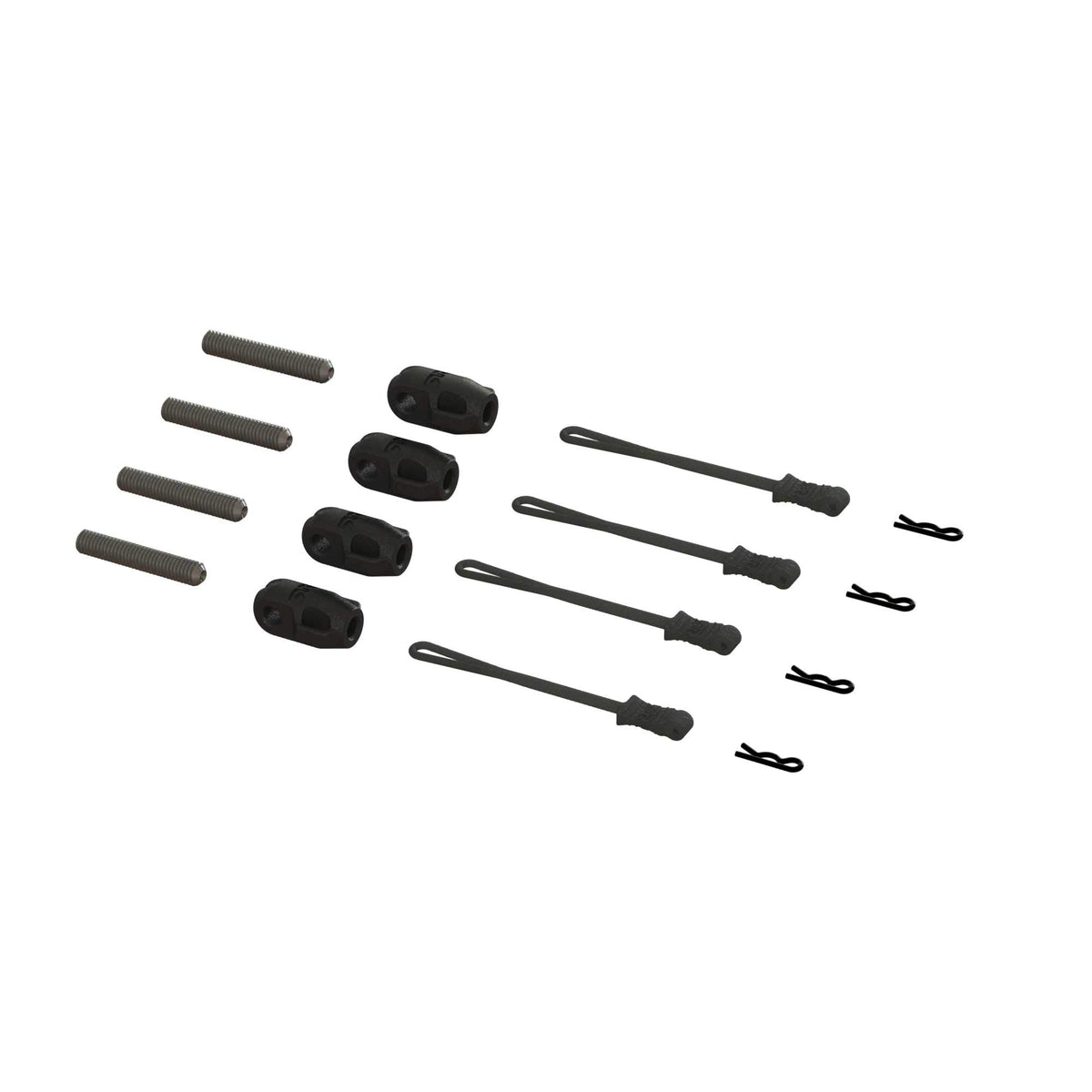 Arrma 320477 Brace Rod Ends W/Pins And Retainers (4)