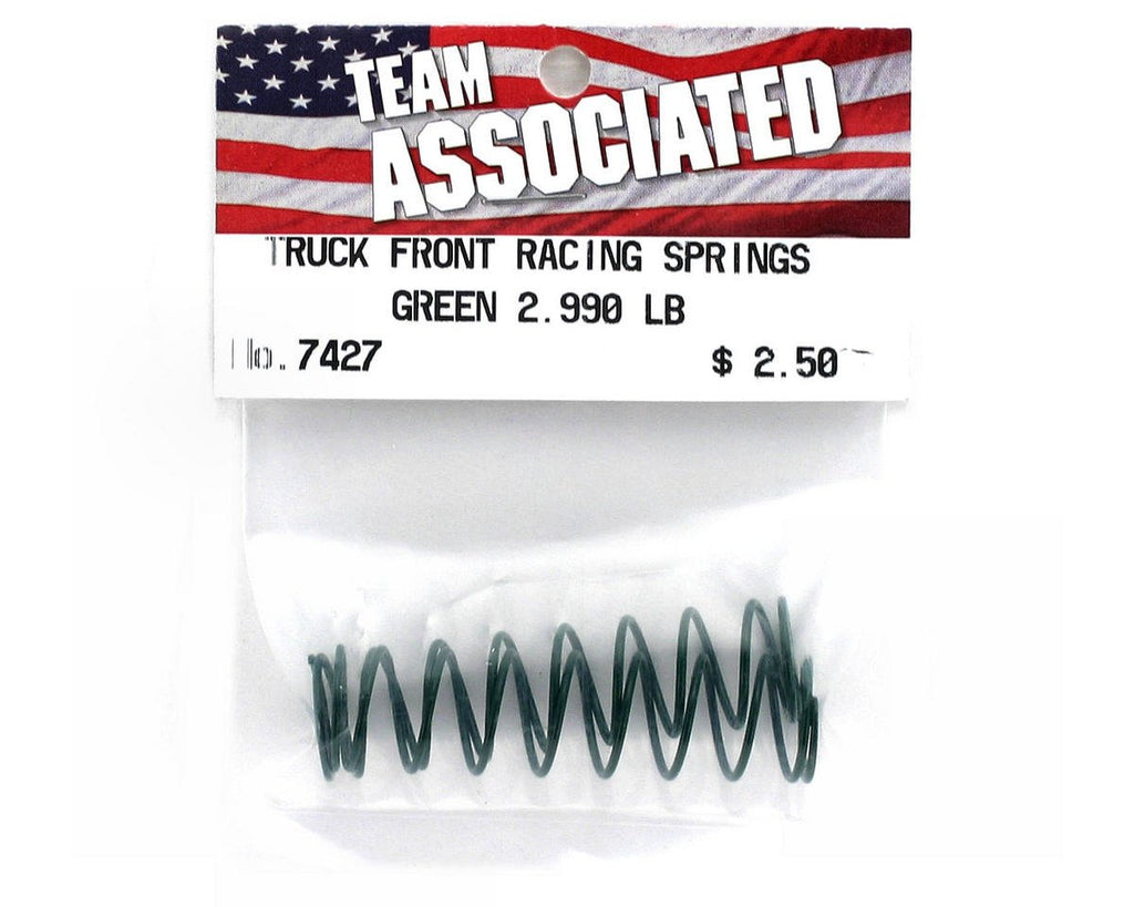 Team Associated 7427 Front Shock Springs (2) Green/Soft: Truck