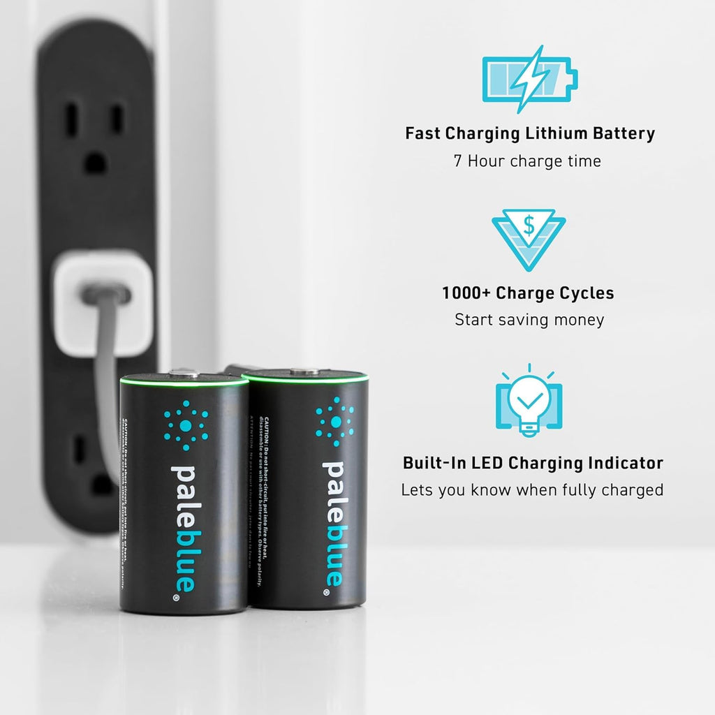 Pale Blue Earth PBDC Pale Blue Lithium Ion Rechargeable D Batteries 2pk