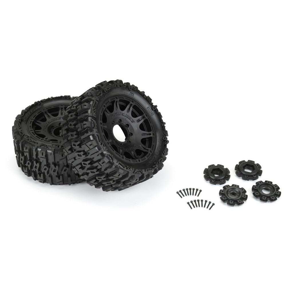 Pro-Line 1024010 1/6 Trencher F/R 5.7” Tires Mounted 24mm Black Raid 8x48 Hex (2)