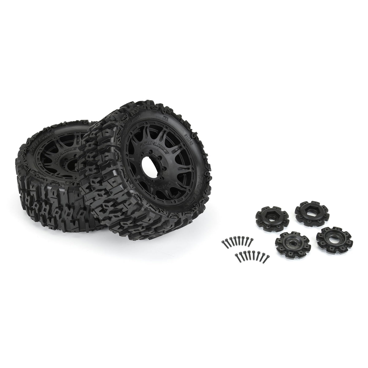 Pro-Line 1024010 1/6 Trencher F/R 5.7” Tires Mounted 24mm Black Raid 8x48 Hex (2)
