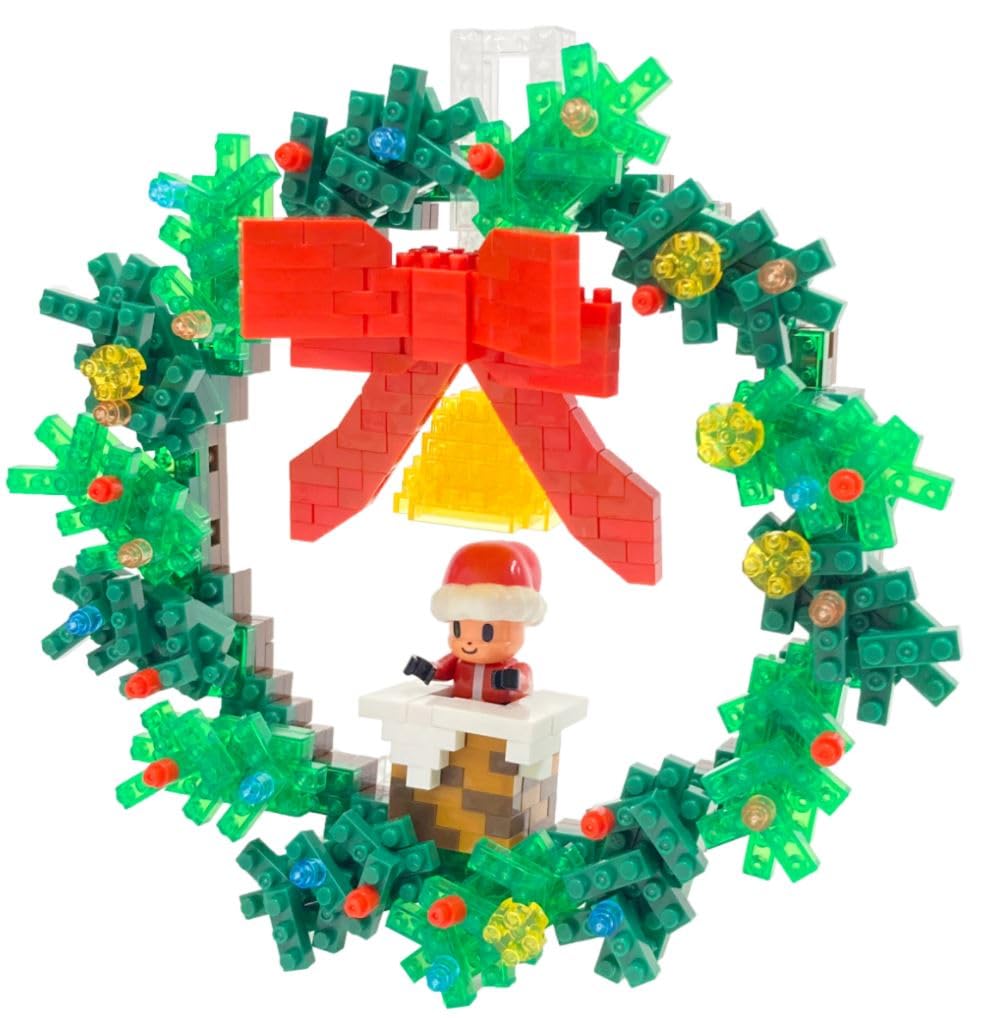 Nanoblock 22159 Christmas Wreath "Holiday", Nanoblock Sights to See Series