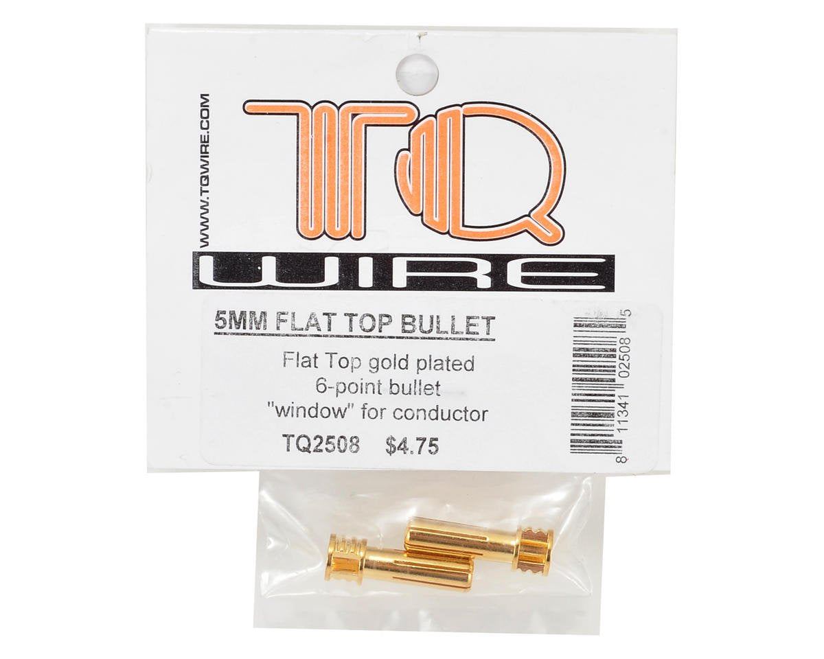 TQ Wire 2508 5mm Male Bullets Window Top (pr.) Gold 21mm