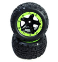 BlackZon 540094 Slyder ST Wheels/Tires Assembled (Black/Green)