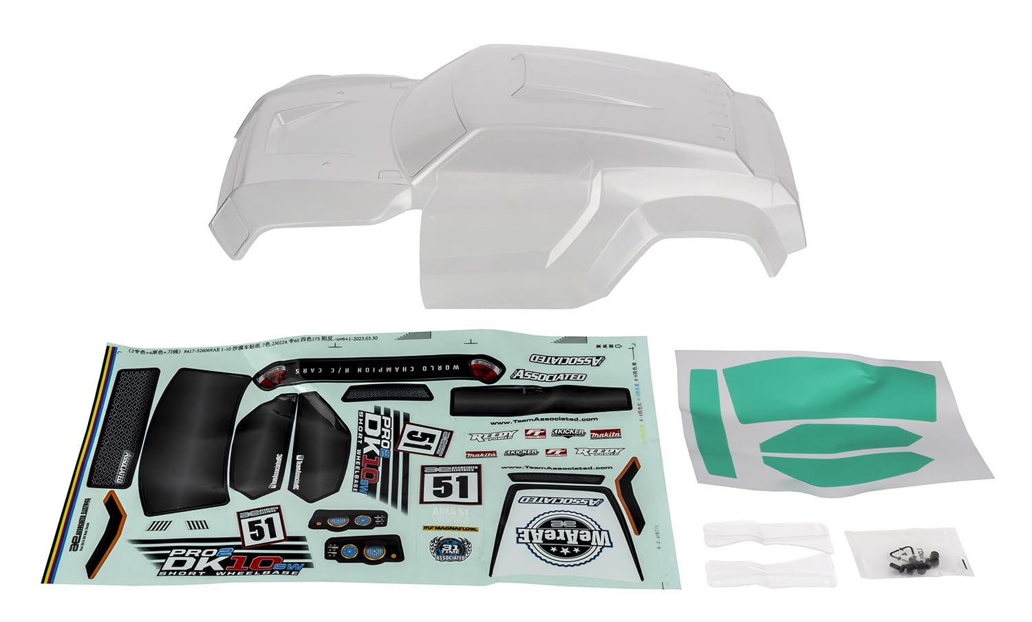 Team Associated 72119 Pro2 DK10SW Desert Buggy Body, Clear