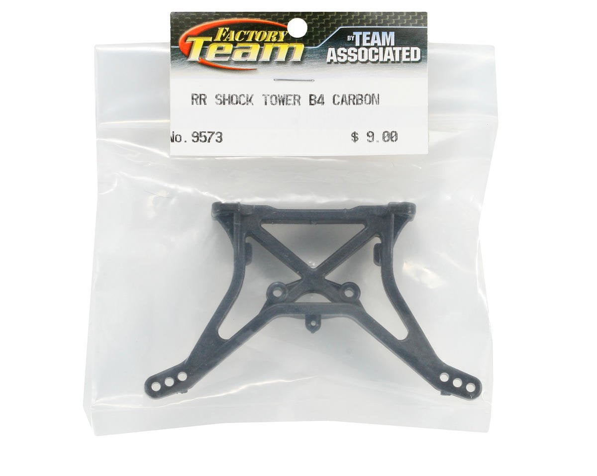 Team Associated 9573 Factory Team FT Rear Shock Tower Carbon: RC10B4 RC10-B4