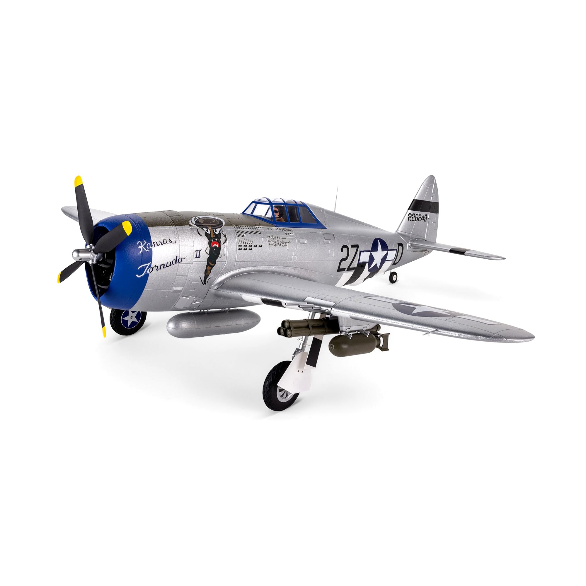 E-Flite EFL08450 P-47 Razorback 1.2m BNF Basic AS3X SAFE Select RC Plane