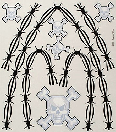 XXX Main R020 Barbed Wire & Skulls/Cross Bones Internal Graphics R/C Decals