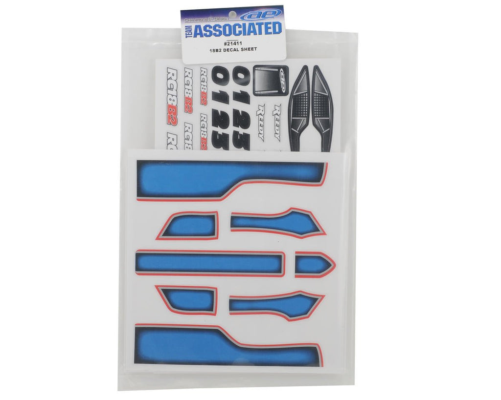 Team Associated 21411 Decal Sheet: 18B2