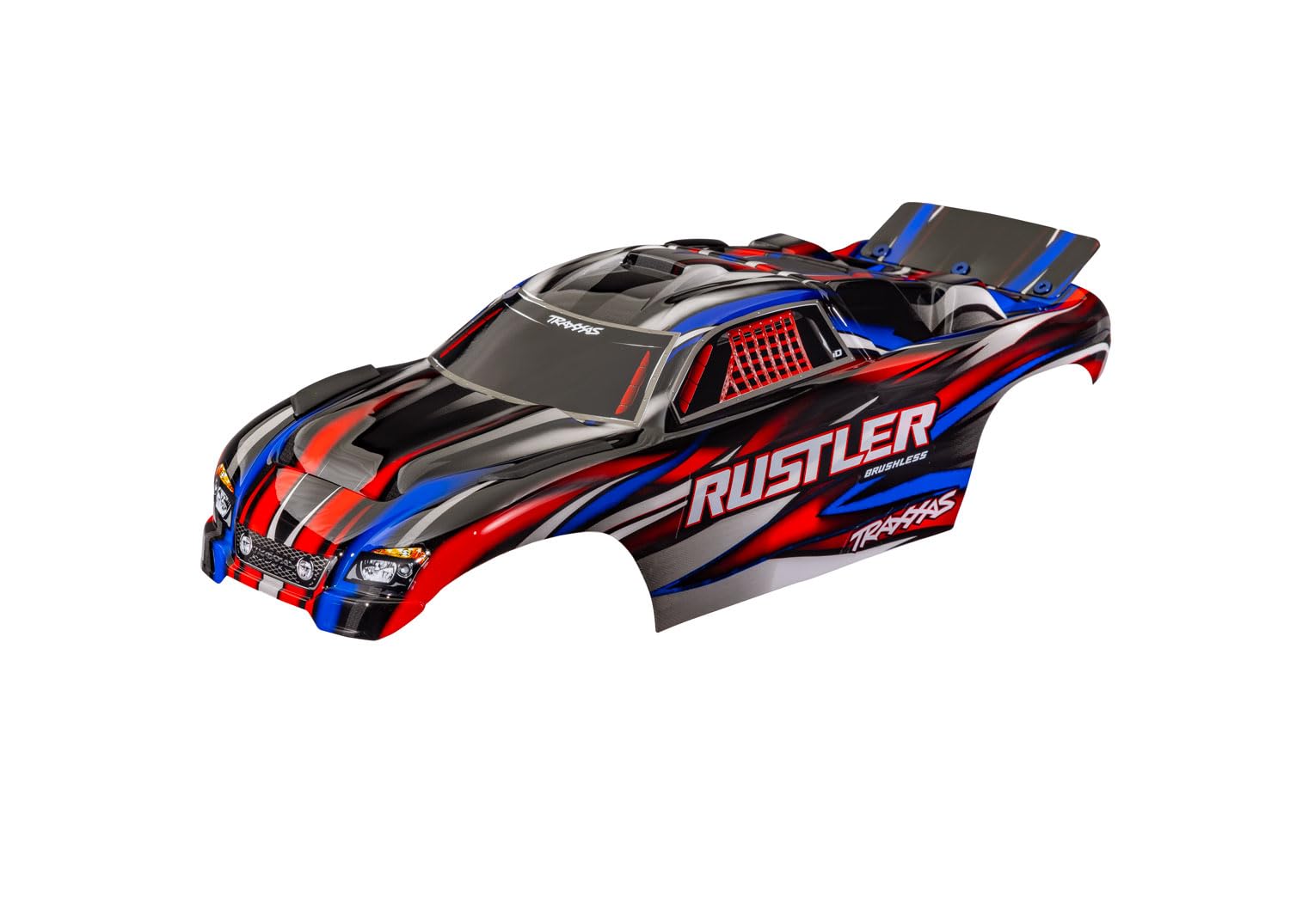 Traxxas 3721-RED Red Clipless Body: Rustler 2WD BL-2s