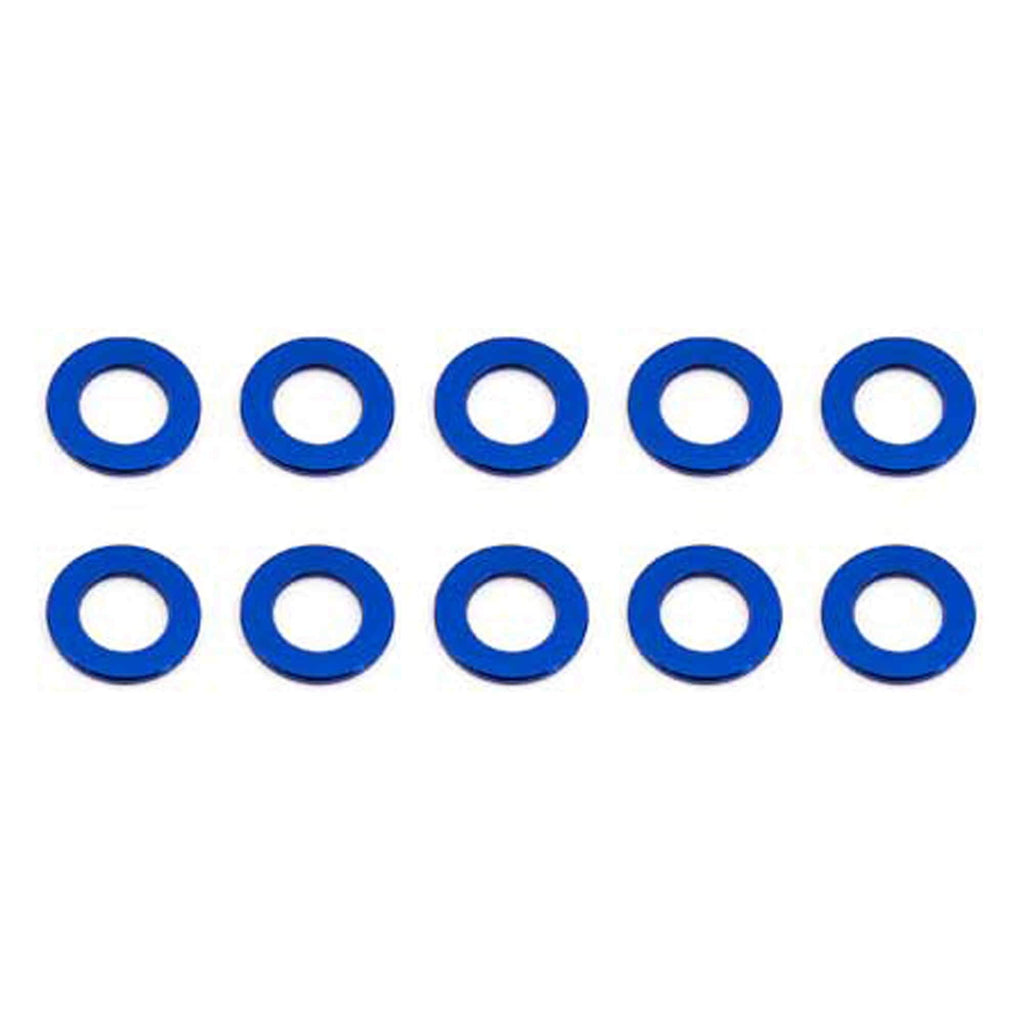 Team Associated 31381 Ballstud Washers, 5.5x0.5 mm, blue aluminum