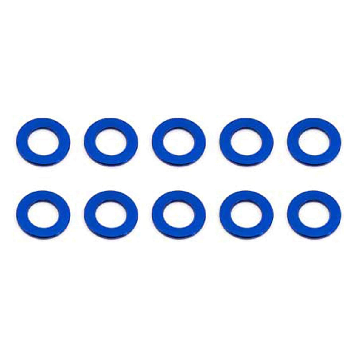 Team Associated 31381 Ballstud Washers, 5.5x0.5 mm, blue aluminum