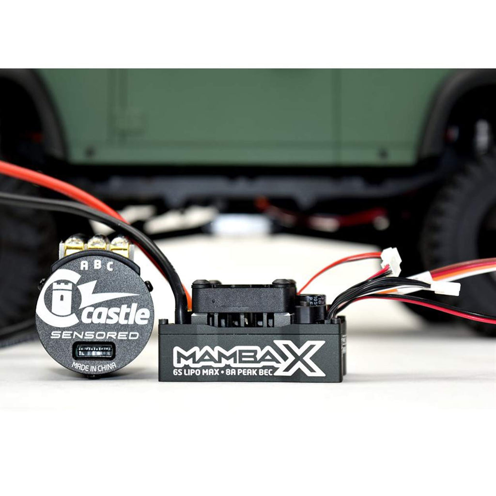 Castle Creations 010-0155-10 Mamba X, 25.2V WP ESC,1406-2850Kv Sensored:Crawler
