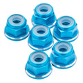 1UP Racing 80518 7075 Aluminum M3 Flanged Locknuts - Bright Blue Shine -