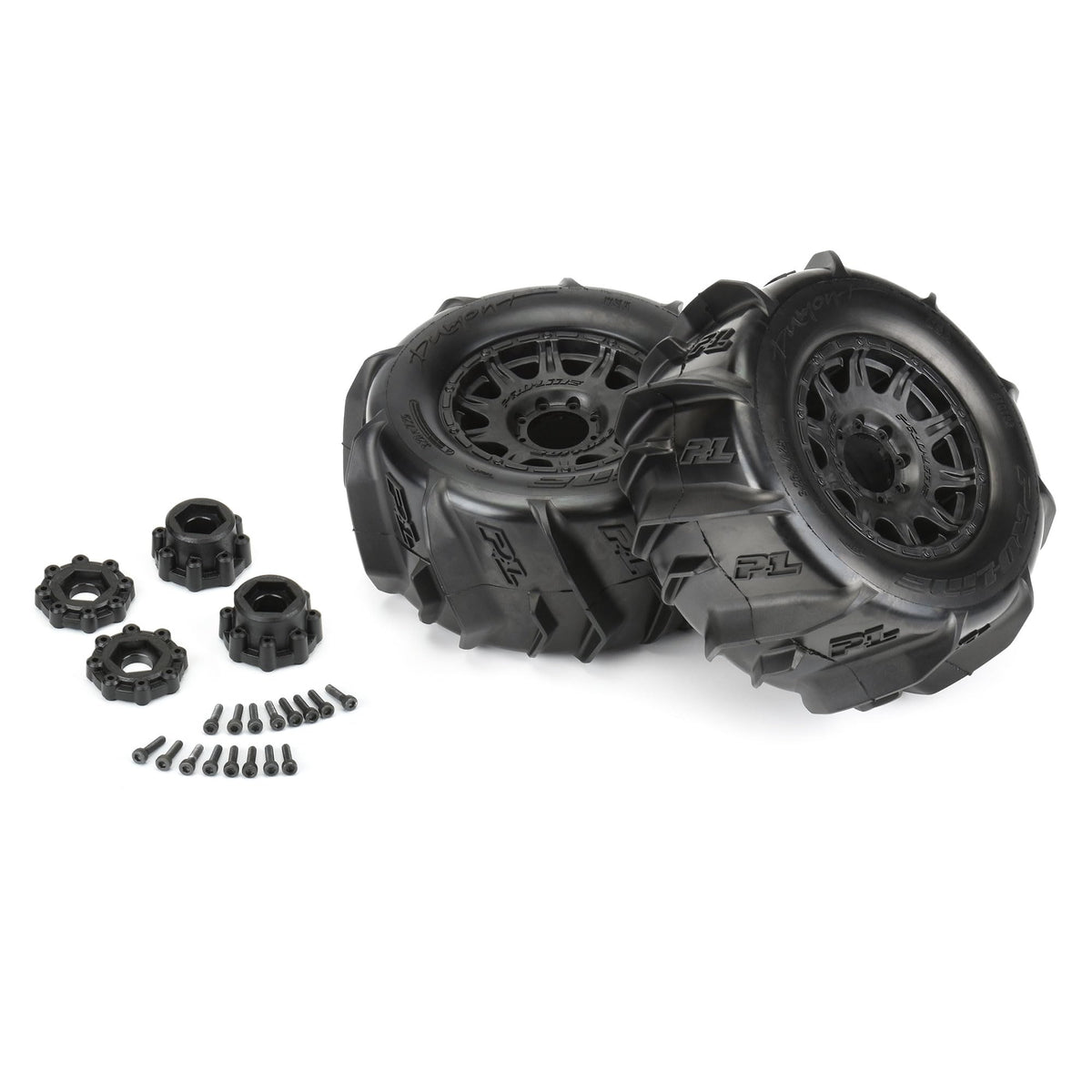 Pro-Line 1019210 Dumont 3.8" Paddle MTD on Raid Black 17mm F/R