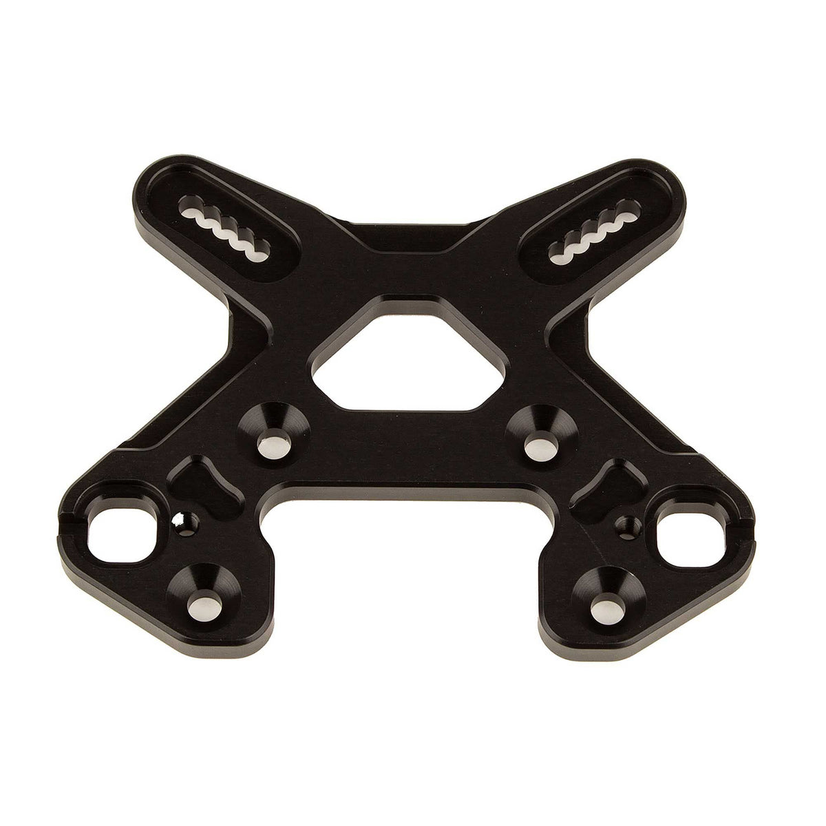 Team Associated 81502 RC8B4 Front Shock Tower, black aluminum