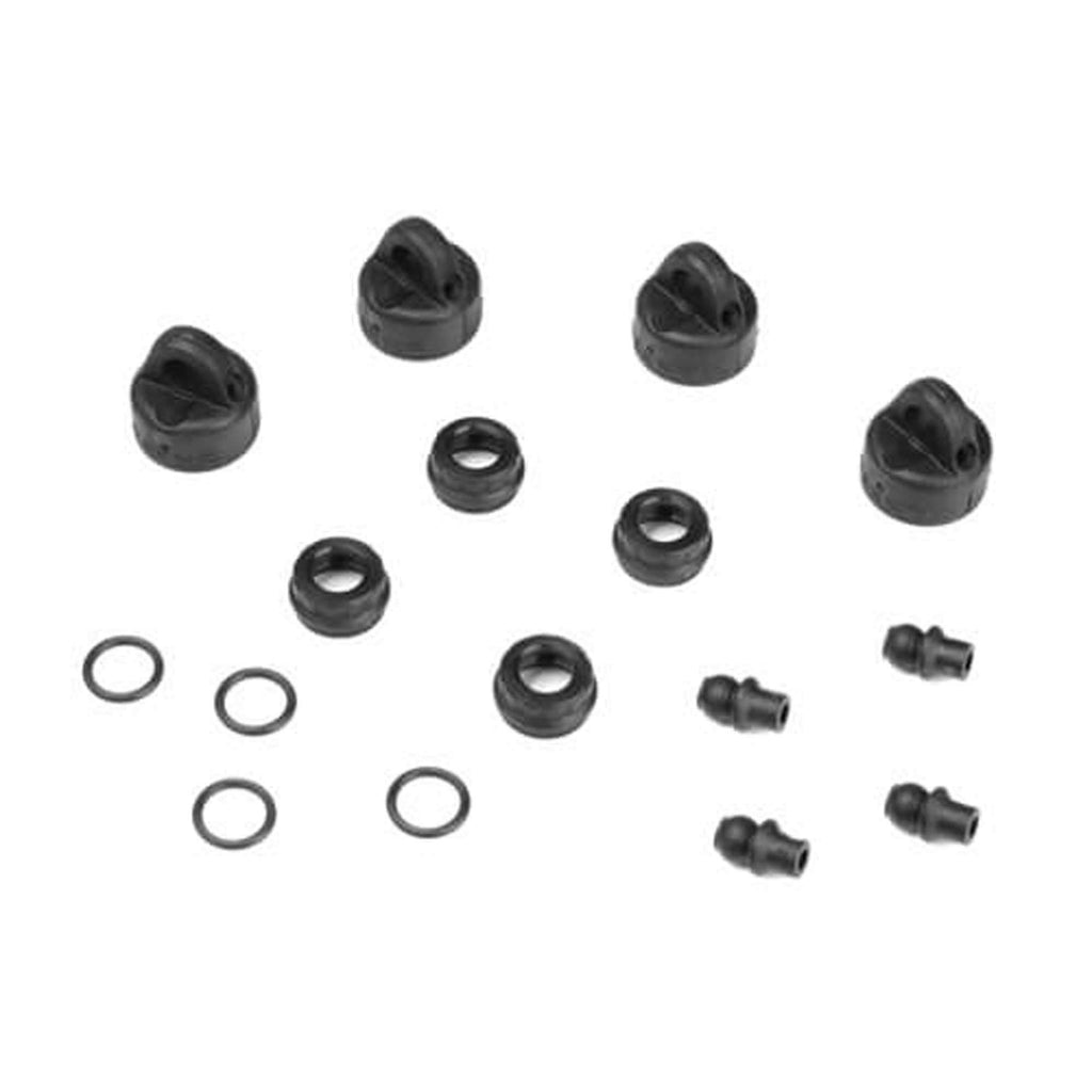 Tekno RC 6712 Shock/Cartridge Cap & Bushing Set (4 each): EB410