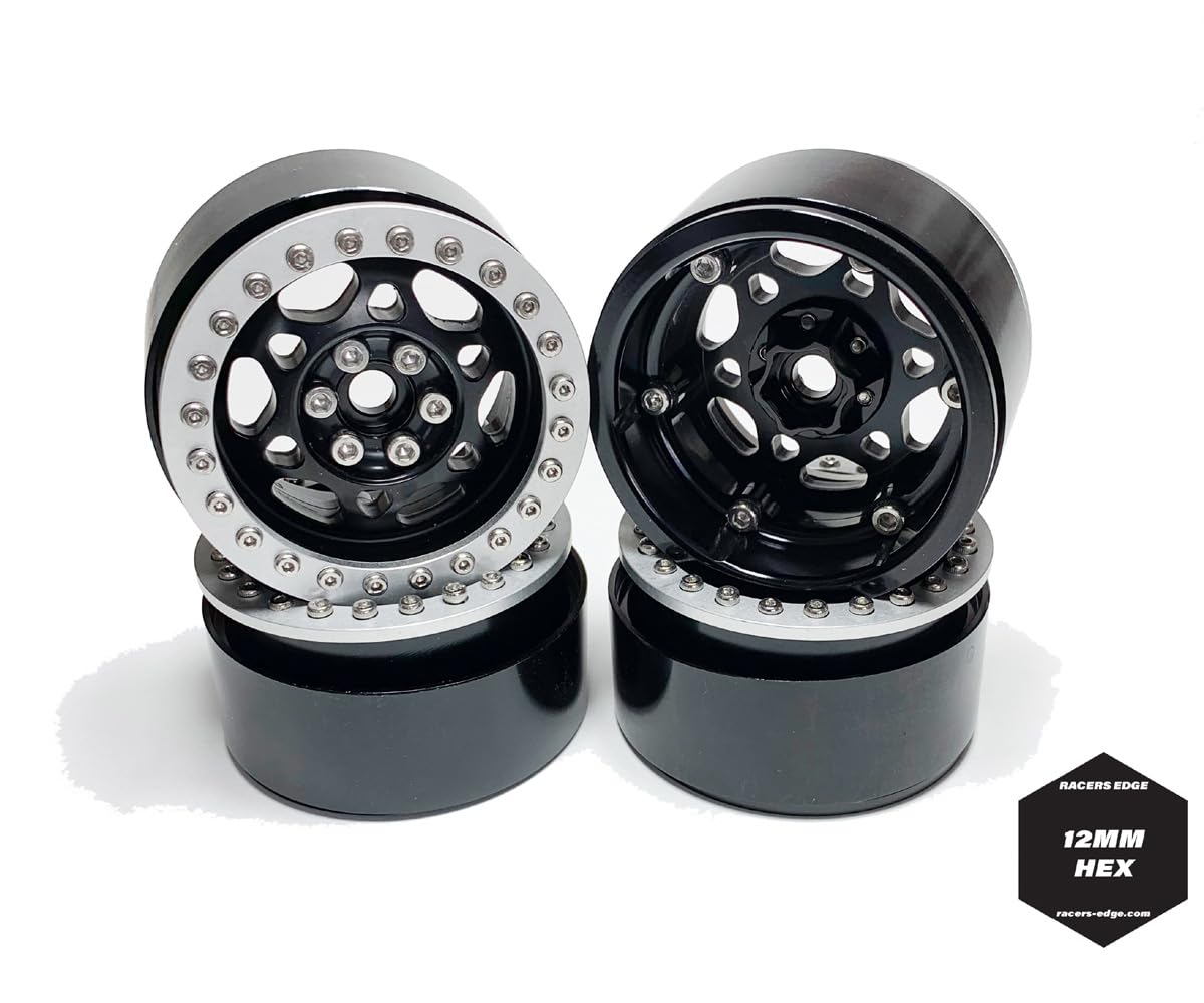 Racers Edge 3451 2.2" Aluminum Beadlock Crawler Wheels Silver (4pcs)