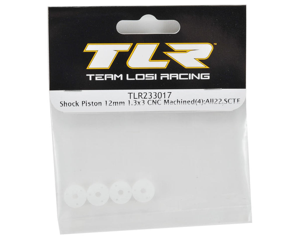 Team Losi Racing TLR233017 Shock Pistons(4)12mm 1.3x3 CNC Machined:22, Ten-SCTE