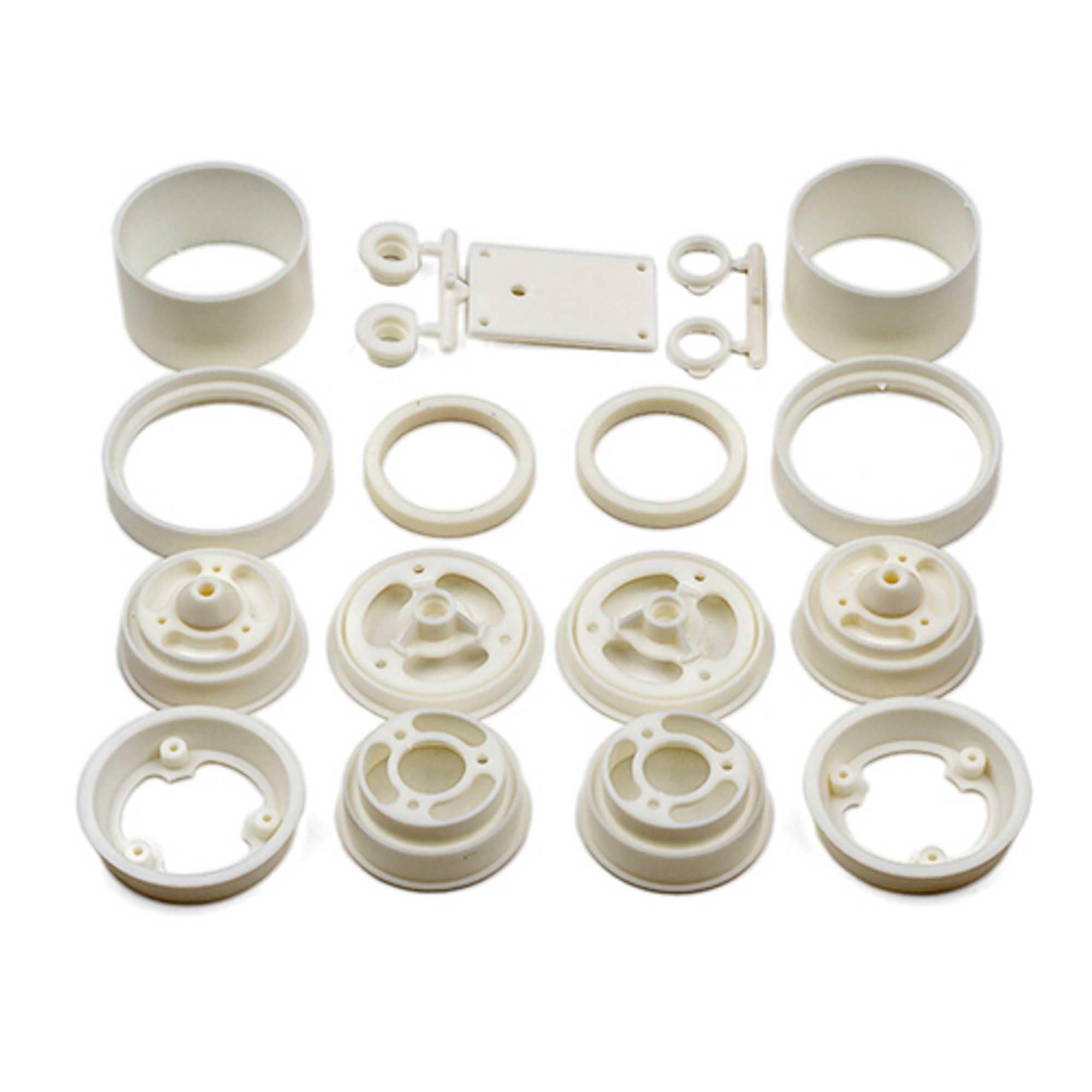 Associated 6643 RC10 Wheels, front and rear, white