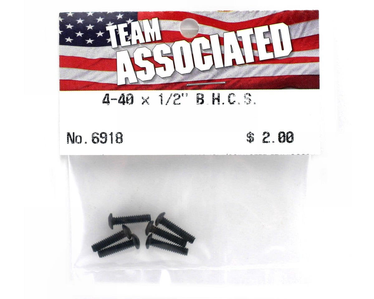 Team Associated 6918 Button Head Socket Screw 4-40x1/2" (6)