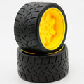 Power Hobby PHT5102Y 1/8 Gripper 54/100 Belted Mounted Tires 17mm Yellow
