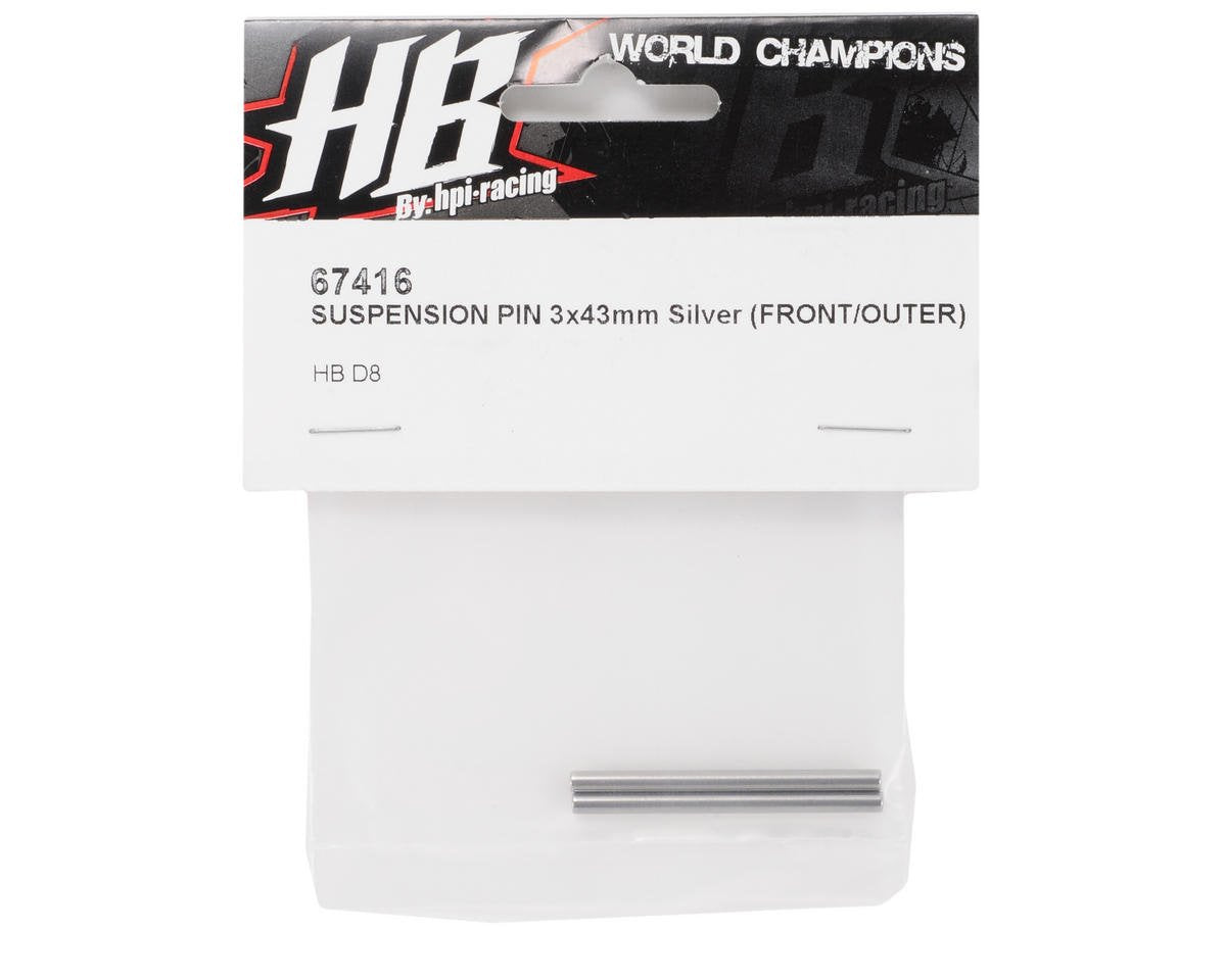HPI Racing 67416 Silver Suspension Shaft 3X43mm (Front/Outer) Vorza Flux