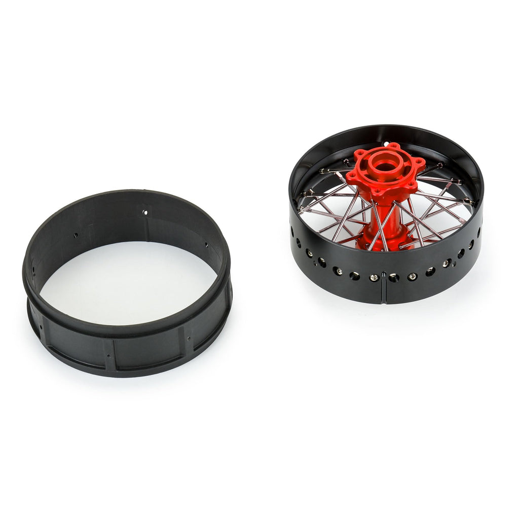 Pro-Line 284800T2 Pro-Spec Aluminum V2 Bead Rear Wheel Black/Red (1): Losi Promoto-SM