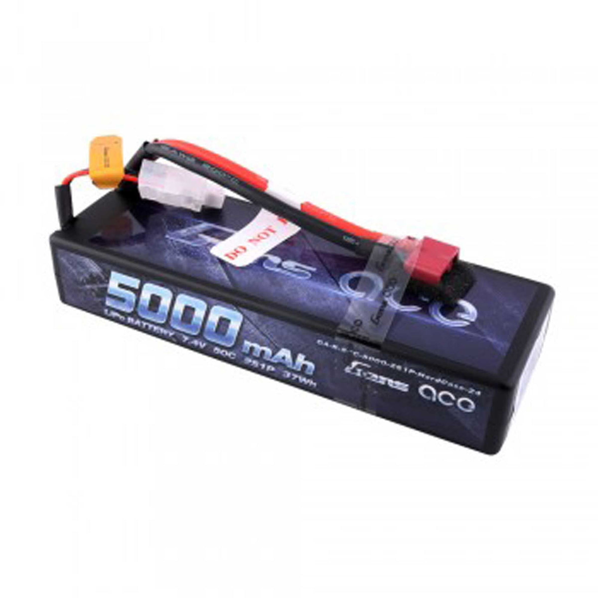Gens Ace 50002S50D4 5000mAh 7.4V 50C 2S1P Lipo Battery 24# w/ Deans