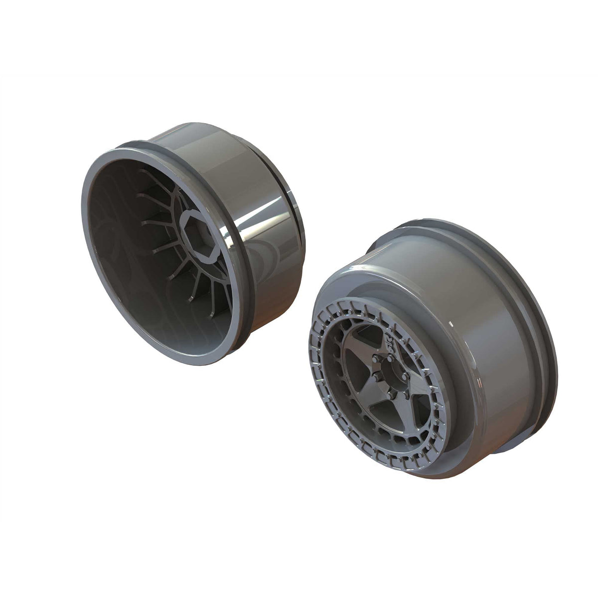 Arrma 510126 SC 2.2"/3.0" Wheels 14mm Hex Gun Metal (2)