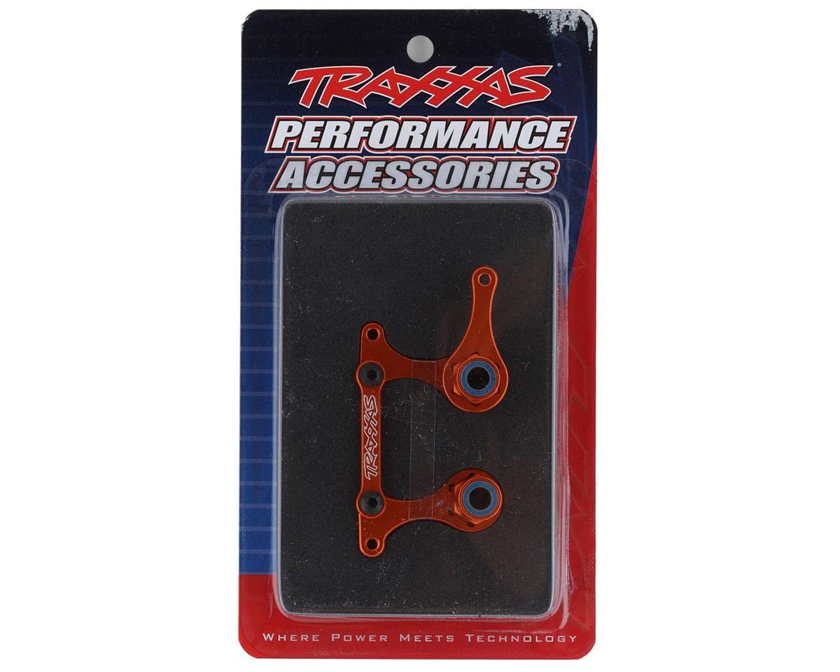 Traxxas 3743T Steering Bellcranks, Drag Link (Orange-Anodized 6061-T6 Alum)