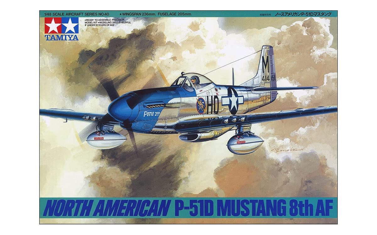 Tamiya 61040 1/48 P-51D Mustang 8th Air Force WWII Aircraft Model Kit