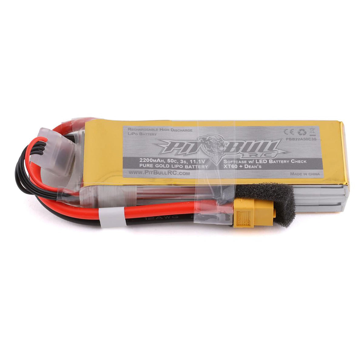 Pitt Bull PBB22A50C3S 11.1V 2200mAh 3S 50C Lipo:XT60/
