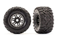 Traxxas 8972-FINAL Maxx All-Terrain Tires Mounted Black Wheels 17mm Splined (2)
