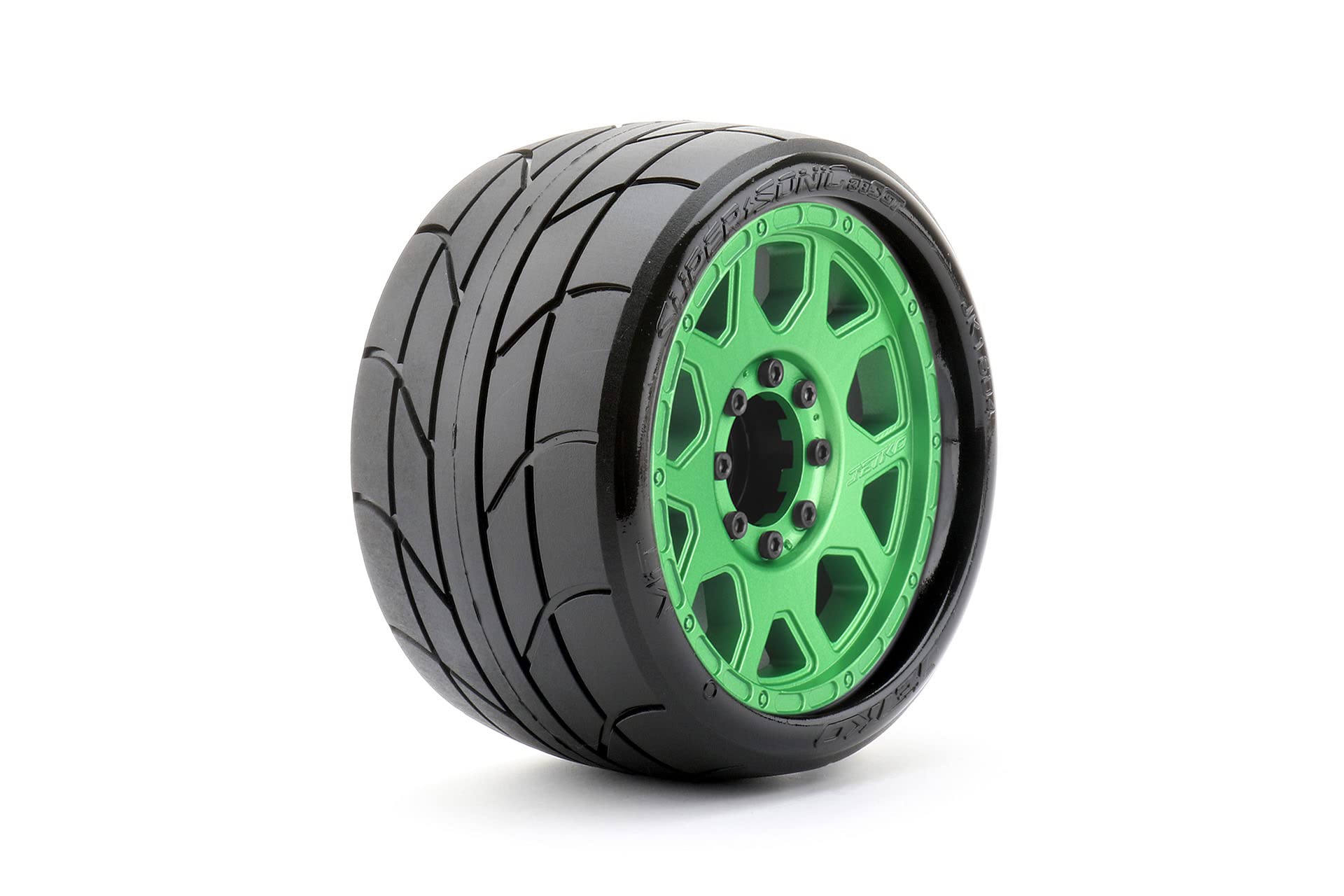 Jetko Tires 1604CGMSGBB3 1/8 SGT 3.8 EX-Super Sonic, Mounted on Metal Green Claw