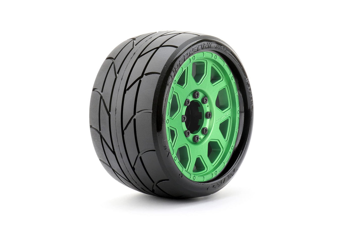 Jetko Tires 1604CGMSGBB2 1/8 SGT 3.8 EX-Super Sonic, Mounted on Metal Green Claw