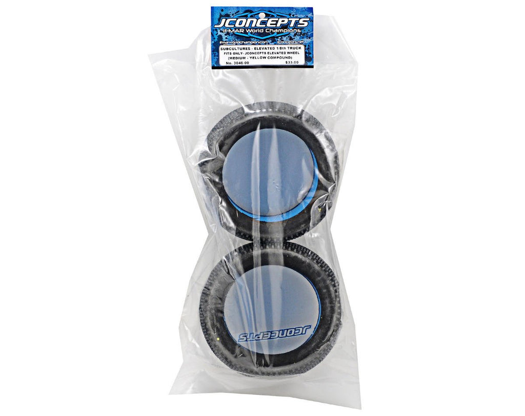 J-Concepts 3046-00 Subcultures Elevated Bead Tires/2 Yellow+Foam: 1/8 Truggy