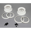 Losi LOSB7033 Wheel & Beadlock Set, White (2), 5T