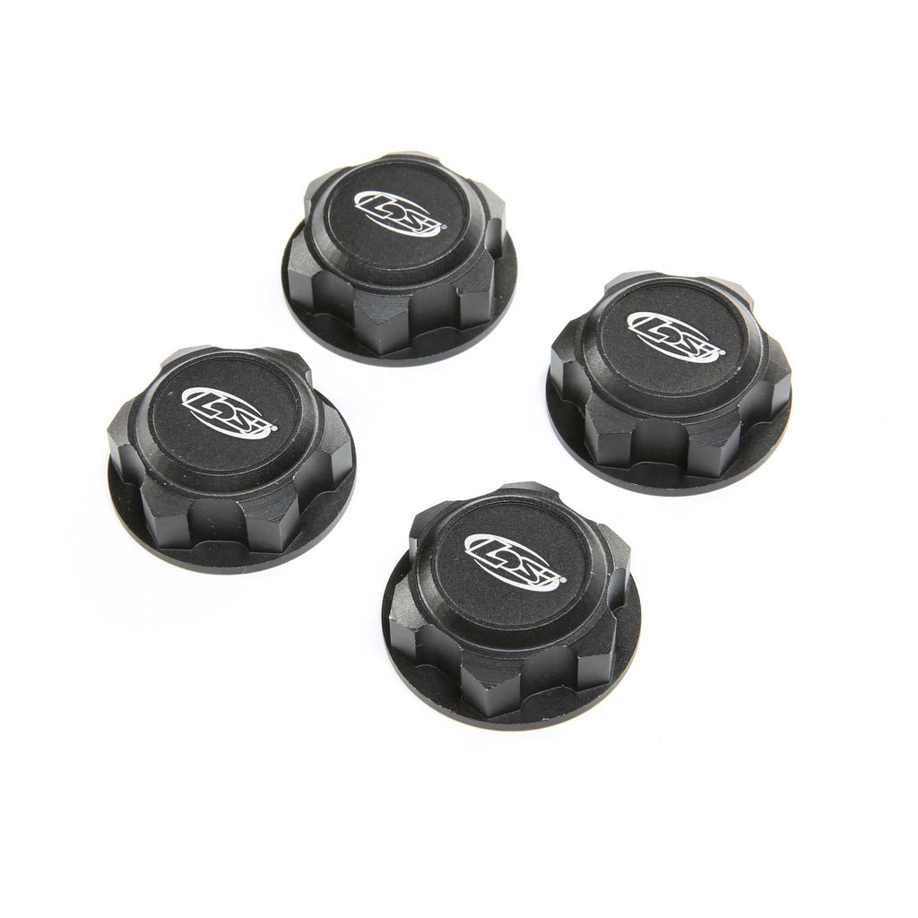 Losi LOS352009 Wheel Nut, Captured, Black (4): DBXL-E 2.0