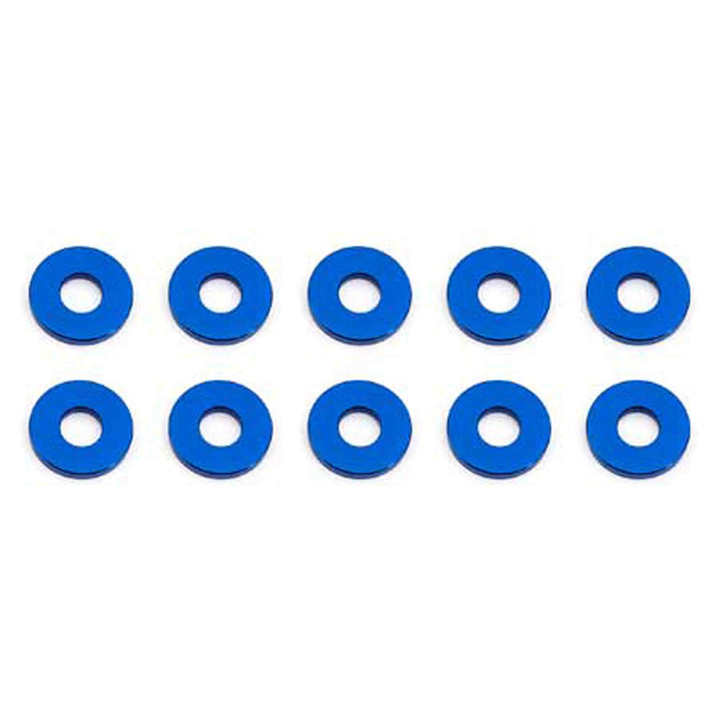 Team Associated 31385 Bulkhead Washers, 7.8x1.0 mm, blue aluminum