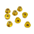 Trinity 3063 3mm Aluminum Flanged Locknuts 24K Gold (8)