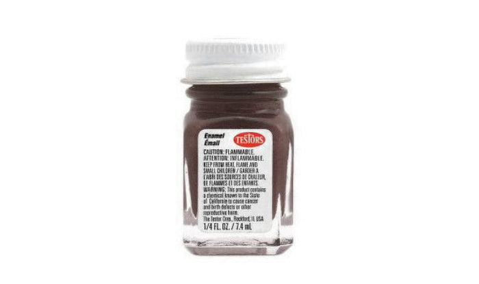 Testors 1121TT Flat Dark Brown Enamel Paint 1/4 oz Model Hobby