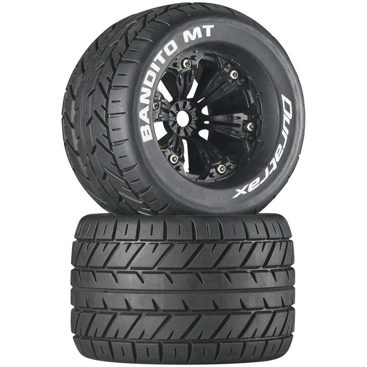DuraTrax DTXC3576 Bandito MT 3.8 Mounted 1/2 Offset Black (2)